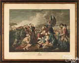 after Benjamin West The Death of General Wolfe by William Woollett, color engraving, sold Oct 2025