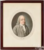 of Benjamin Franklin by Charles-Amédée-Philippe van Loo, color engraving and aquatint, sold Oct 2025