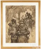 Ballad of Robin Hood by N. C. Wyeth, charcoal on paper, sold Oct 2025