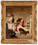 interior with a man and his African American butler by Charles V. Brown, 1874, oil on canvas, sold Oct 2025