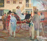 illustration titled Colonial ___ by Stanley Massey Arthurs, oil on canvas, sold Oct 2025