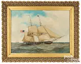 portrait of the USS Enterprise by Antonio Jacobsen, oil on canvas, sold Oct 2025