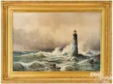 Minots Ledge Light by Charles Henry Gifford, watercolor and gouache on paper, sold Oct 2025
