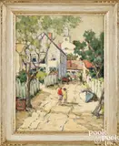 street scene by Walter Farndon, oil on board, sold Oct 2025