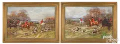 fox hunting scenes by Heywood Hardy, oil on canvas, sold Oct 2025