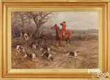 fox hunting scene titled View Hol-Loo by Heywood Hardy, oil on canvas, sold Oct 2025