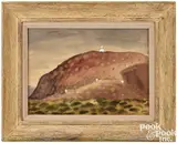landscape with crosses by Diego Rivera, watercolor, sold Oct 2025