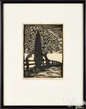 Two Friends by Wharton Esherick, 1923, woodcut, sold Oct 2025