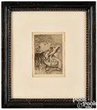 etching Le chapeau épinglé (The Hat Pin) by Pierre-Auguste Renoir, ca. 1900, drypoint, sold Oct 2025