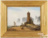 coastal scene with castle ruins by George Clarkson Stanfield, oil on canvas, sold Oct 2025