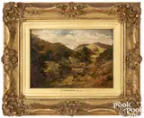 of a farm in a wooded valley by John Constable, oil on panel, sold Oct 2025
