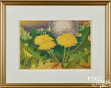 titled Dandelions by Luigi Rist, woodcut, sold Oct 2025