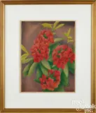 titled Rhododendron by Luigi Rist, woodcut, sold Oct 2025