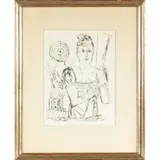 Scheisbude (Shooting Gallery), from the portfolio, Der Jahrmarkt (Annual Fair) 1921.(Hofmair 194) by Max Beckmann, Drypoint on wove paper, offered Oct 2022