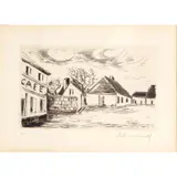 Le Cafe de Paris, Pl. X, from Visage des Maisons, c. 1927 (Walterskirchen 132) by Maurice de Vlaminck, Etching on Van Gelder laid paper, sold Sep 2022