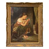 Untitled by J.T. Peele, Oil on canvas, 'The Broken Necklace'Signed l/r, sold Jun 2022