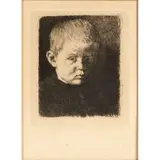 Untitled by Wilhelm Leibl, Etching, 'Kopf eines Knaben (Head of a Boy) 1874with embossed stamp, Society of, offered May 2022