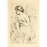 Untitled by Pierre-Auguste Renoir, Etching.'Baigneuse Debout a Mi Jambes' 1910.4 3/8in. x 6 5/8in. (11cm. x 16cm)Fr, sold May 2022