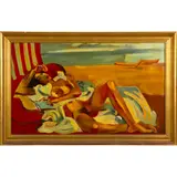 Nude by Pablo Ferro, Oil on canvas39in. x 23in. (99cm.x 58cm)Framed: 45in. x 29in. (114cm. x 74cm)Pab, offered May 2022