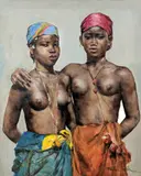 Two African Women by Pál Fried, oil on canvas, sold Feb 2020
