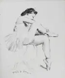 Untitled (Ballet dancer II) by Pál Fried, oil on canvas (unstretched), sold Feb 2020