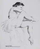 Untitled (Ballet dancer) by Pál Fried, oil on canvas (unstretched), sold Feb 2020
