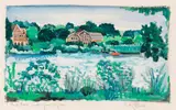 Pond Lake, Southampton, July 1982 by Audrey Flack, 1982, graphite and watercolor on paper, sold Feb 2020
