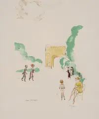 Arc de Triomphe by Kees van Dongen, 1949, lithograph in colors, sold Feb 2020