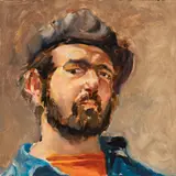 Self-Portrait by Raoul Middleman, 1974, oil on canvas, sold Feb 2020