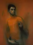 Untitled (Portrait of a man) by Symeon Shimin, oil on canvas, sold Feb 2020