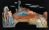 Study for Agriculture Mural by Michael Loew, tempera on board, sold Feb 2020