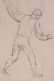 Untitled (Study for WPA mural) by Michael Loew, 1941, graphite on paper, sold Feb 2020