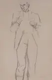 Untitled (Study for WPA mural III) by Michael Loew, 1941, graphite on paper, sold Feb 2020