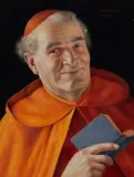 Cardinal by Otto Eichinger, oil on masonite, sold Feb 2020