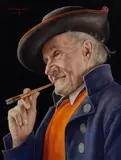 Tyrolean by Otto Eichinger, oil on masonite, sold Feb 2020