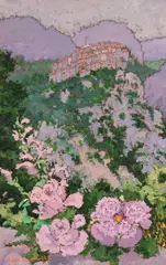 Vue Sur Peillon by Suzanne Eisendieck, oil on canvas, sold Feb 2020