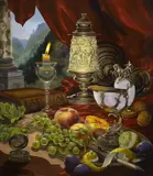 Still life by Gyula Boros, oil on board, sold Feb 2020