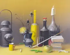 Nature Morte by Proferio Grossi, 1976, oil on panel, sold Feb 2020