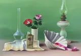 Nature Morte Shell by D. Noga, oil on panel, sold Feb 2020