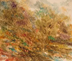 Giant Birches by Reginald Pollack, 1963, oil on canvas, sold Feb 2020