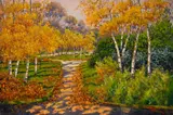 Autumno al Real Orta Botanica by Antonio Sannino, oil on canvas, sold Feb 2020