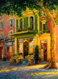 Old Town Cafe by Haixia Liu, oil on canvas, sold Feb 2020