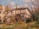 Scorcio Vabruzzon by Armando Romano, oil on canvas, sold Feb 2020