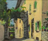 Farmhouse Archway by Eugen Spiro, 1965, oil on board, sold Feb 2020