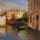 Venezia by Armando Romano, oil on canvas, sold Feb 2020