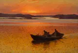 Red Sea Fishermen by Emil Ekman, oil on canvas, sold Feb 2020