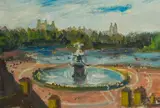 Bethesda Fountain, Central Park, New York by Michael Werboff, 1958, oil on canvasboard, sold Feb 2020