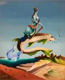 Untitled (Mermaid fantasy) by Georges Spiro, oil on canvas, sold Feb 2020
