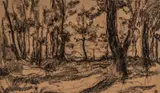Woodland Path by Ker-Xavier Roussel, 1940, charcoal on brown paper, sold Feb 2020