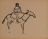 Woman on donkey by Albert Marquet, ink on paper, sold Feb 2020